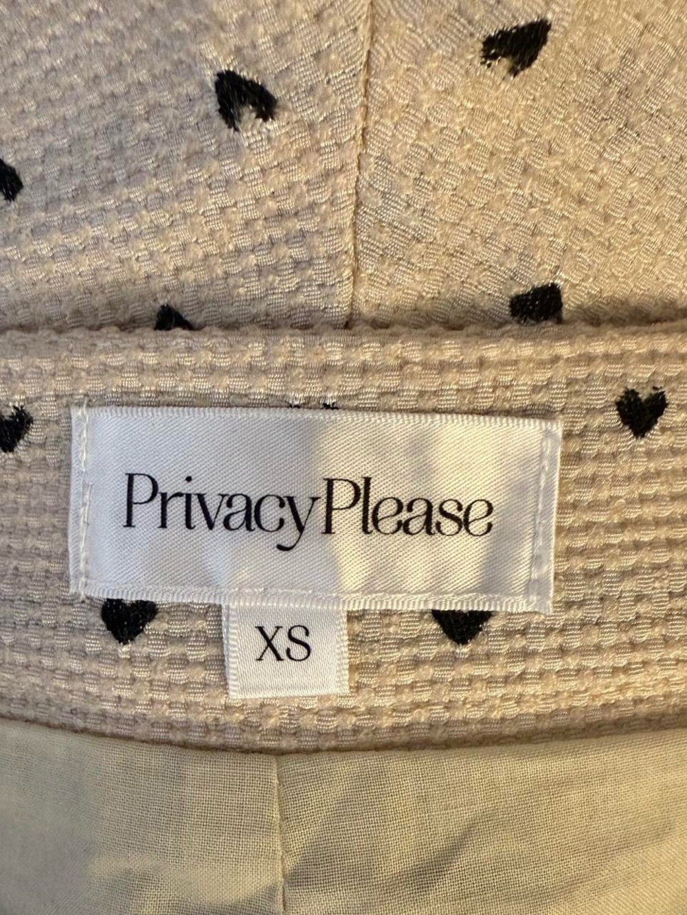 Privacy Please Heart Print Tweed Cropped Blazer Shorts Set XS/S - Picture 5 of 8